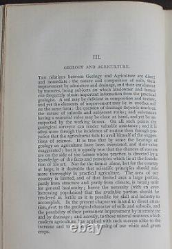 Rare Antique Old Book Geology Agriculture Engineering Land Gems Oil + Map 1874