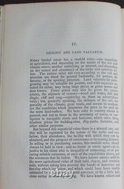 Rare Antique Old Book Geology Agriculture Engineering Land Gems Oil + Map 1874