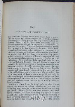 Rare Antique Old Book Geology Agriculture Engineering Land Gems Oil + Map 1874