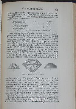 Rare Antique Old Book Geology Agriculture Engineering Land Gems Oil + Map 1874