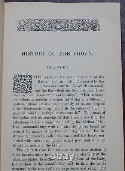 Rare Antique Old Book History Of The Violin 1864 1st Edition Illustrated Scarce
