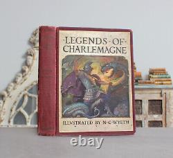 Rare Antique Old Book Legends Of Charlemagne 1924 Illustrated Fairy Tale Story