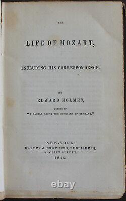 Rare Antique Old Book Life of Mozart 1845 Music History Prodigy Classical Scarce