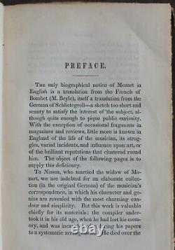 Rare Antique Old Book Life of Mozart 1845 Music History Prodigy Classical Scarce