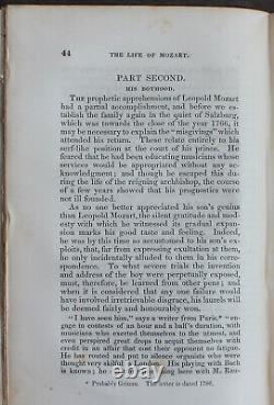 Rare Antique Old Book Life of Mozart 1845 Music History Prodigy Classical Scarce