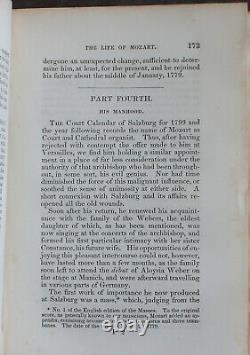 Rare Antique Old Book Life of Mozart 1845 Music History Prodigy Classical Scarce