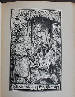 Rare Antique Old Book Medieval Fairy Tale 1931 Illustrated Queen Knights Wolf