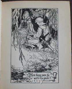 Rare Antique Old Book Medieval Fairy Tale 1931 Illustrated Queen Knights Wolf