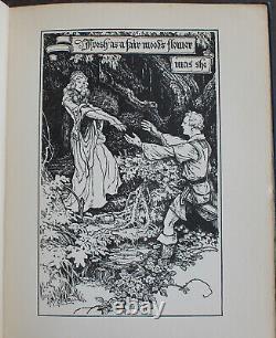 Rare Antique Old Book Medieval Fairy Tale 1931 Illustrated Queen Knights Wolf