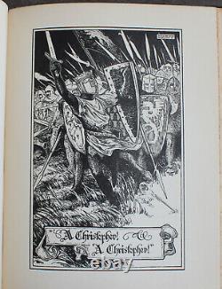 Rare Antique Old Book Medieval Fairy Tale 1931 Illustrated Queen Knights Wolf