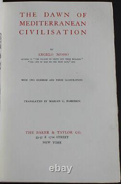 Rare Antique Old Book Mediterranean Civilization 1910 Illustrated Italy Egypt