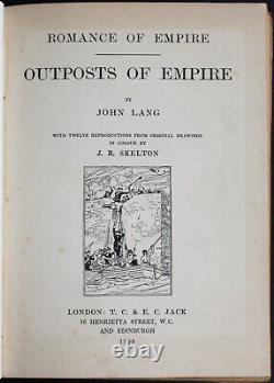 Rare Antique Old Book Outposts Empire 1908 Illustrated Spain Pirates Caribbean