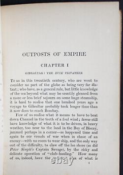 Rare Antique Old Book Outposts Empire 1908 Illustrated Spain Pirates Caribbean