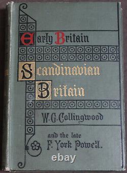Rare Antique Old Book Scandinavian Britain 1908 Map Norse Viking Scarce Work