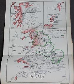 Rare Antique Old Book Scandinavian Britain 1908 Map Norse Viking Scarce Work