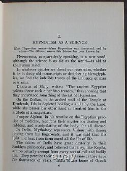 Rare Antique Old Book Science Hypnotism 1928 Illustrated Occult Control