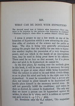 Rare Antique Old Book Science Hypnotism 1928 Illustrated Occult Control