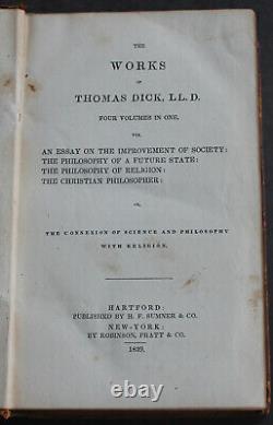 Rare Antique Old Book Society, Philosophy, Religion 1839 Provenance Scarce Work