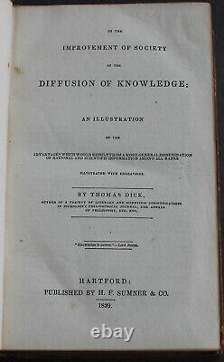 Rare Antique Old Book Society, Philosophy, Religion 1839 Provenance Scarce Work