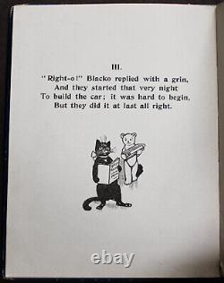 Rare Antique Old Book Teddy Bear Fairy Tale 1912 1st Edition Illustrated Cat ++