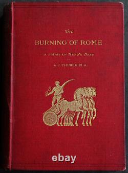 Rare Antique Old Book The Burning of Rome 1892 Illustrated Nero Italy Scarce +++