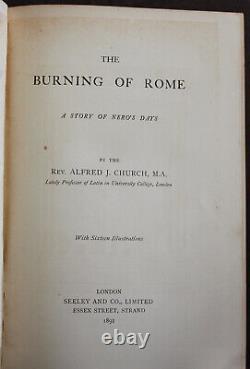 Rare Antique Old Book The Burning of Rome 1892 Illustrated Nero Italy Scarce +++
