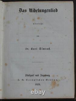 Rare Antique Old Book The German Iliad 1859 Scarce Powerful National Epic