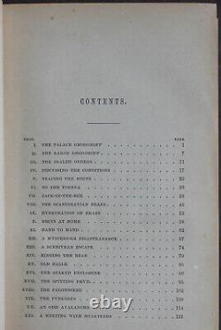 Rare Antique Old Book The Grand Bear Hunt 1859 Illustrated Polar Sun Sloth +