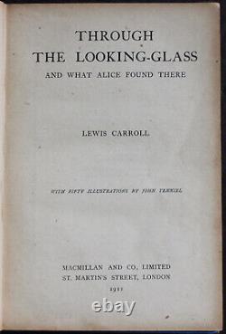 Rare Antique Old Book Through the Looking Glass 1911 Illustrated Wonderland