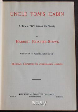 Rare Antique Old Book Uncle Tom's Cabin 1897 Illustrated Slavery, Civil War +++