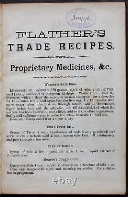 Rare Antique Old Book Victorian Trade Recipes, Medicine, Perfume, Soap +++ 1896