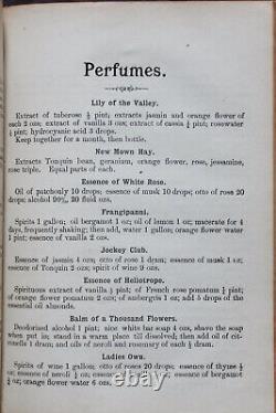 Rare Antique Old Book Victorian Trade Recipes, Medicine, Perfume, Soap +++ 1896