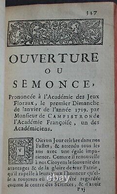 Rare Antique Old Book Works Of Campistron 1730s French Estate Scarce Reference