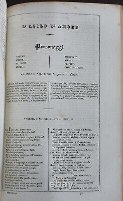 Rare Antique Old Book Works of Pietro Metastasio 1838 Illustrated Italian Estate