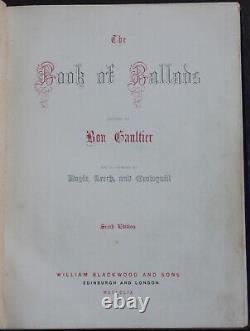 Rare Antique Old Book of Spanish & American Ballads 1859 Illustrated Scarce Work