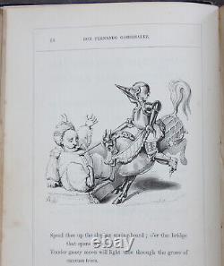 Rare Antique Old Book of Spanish & American Ballads 1859 Illustrated Scarce Work