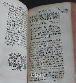 Rare Antique Old French Estate Book Principles Christian Faith 1737 Religion