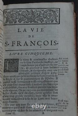 Rare Antique Old French Estate Book The Life Of Saint Francis 1736 Scarce Work