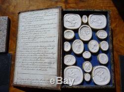 Rare Antique Paoletti Opere di Vari Autori Grand Tour 19 Plaster Seals in Book