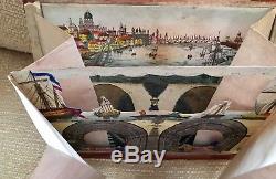 Rare Antique Peep show C1843 THE THAMES TUNNEL Above And Below Water Views