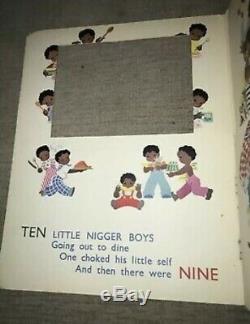 Rare Antique Raphael Tuck Paper Die Cut Panorama Ten Little Niggers Book