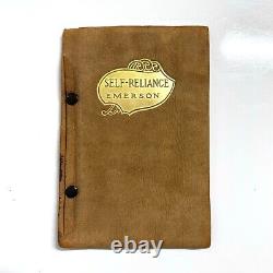 Rare Antique Suede Leather Book Self Reliance Quotes 17 Page Ralph Waldo Emerson