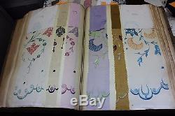 Rare Antique Swiss Embroidery & Cutwork Sample Book Over 1400 Samples c1910-1920