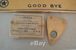 Rare Antique Wooden Ouija Board 1920 William Fuld Baltimore with Planchette & Book