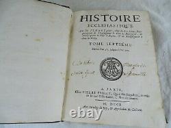 Rare Authentic 1701 Leather Bound French Book Paris Antique Decor Display Old