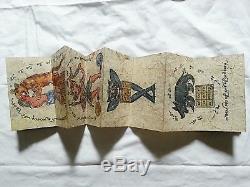 Rare Burmese Pi Ze Parabaik (Myanmar Magical Sak Yant Tattoo Book) 19th Cent