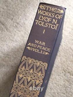 Rare Decorative Tolstoy Scribners Set War & Peace Antique Gilded Books