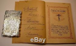 Rare Faberge Imperial Russian Silver 84+Solid Gold+Royal Book Signed