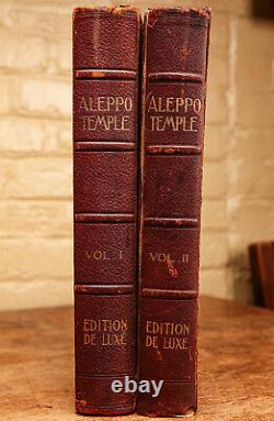 Rare First Edition History of Aleppo Temple Antique Leather Books Orientalist