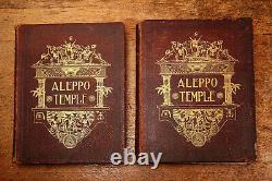 Rare First Edition History of Aleppo Temple Antique Leather Books Orientalist